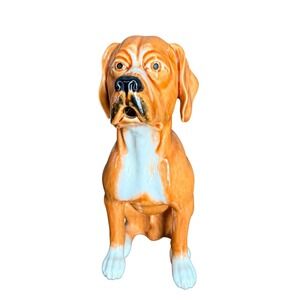 Bordallo Pinheiro Portuguese Pointer Dog Ceramic Pitcher‎ VaseBrown White